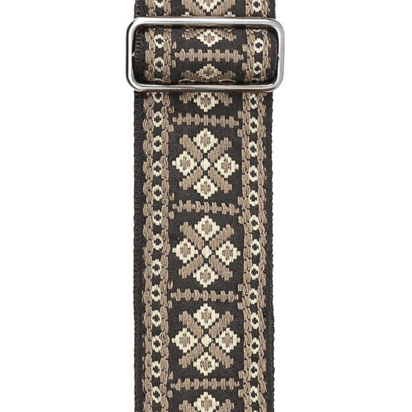 Gaucho Traditional Series 2 Jacquard Weave Guitar Strap - Grey - Pattern