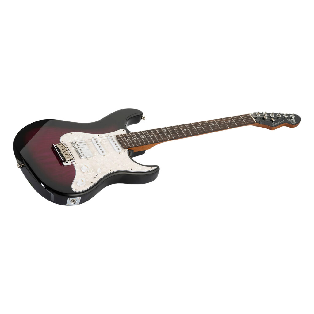 Levinson Sceptre Ventana Deluxe SV2 Electric Guitar - Misty Violet - Angle