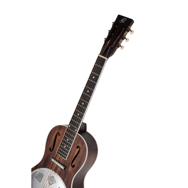 Ortega Americana Series Resonator Guitar - Distressed Satin Whiskey Burst - Neck