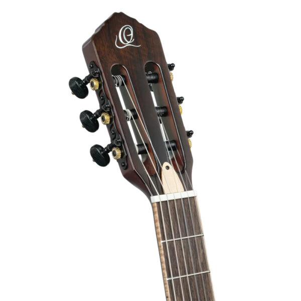 Ortega Tour Player Series Electro-Acoustic Classical Guitar - Acacia Burst - Headstock
