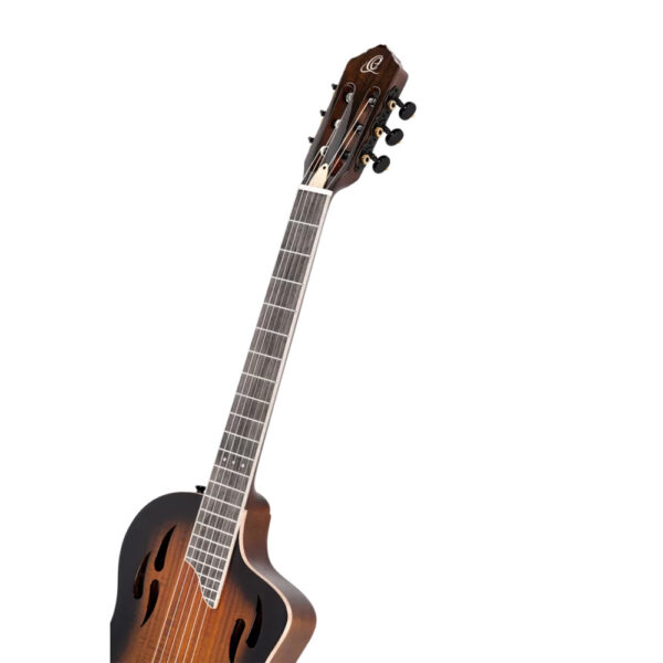 Ortega Tour Player Series Electro-Acoustic Classical Guitar - Acacia Burst - Neck
