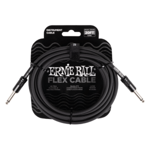 Ernie Ball Flex Instrument Cable Straight:Straight - 20ft:6m - Black