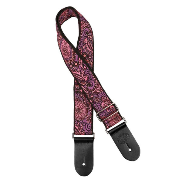Gaucho Traditional Series 2 Jacquard Weave Guitar Strap - Purple and Pink