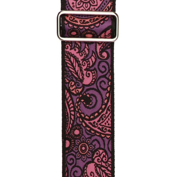 Gaucho Traditional Series 2 Jacquard Weave Guitar Strap - Purple and Pink - Pattern