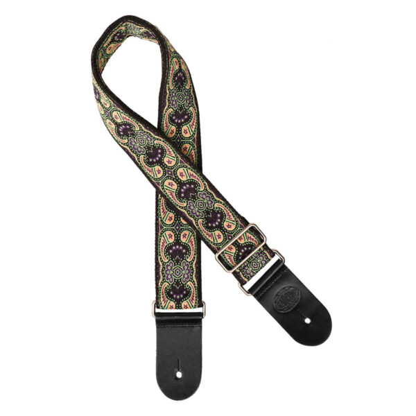 Gaucho Traditional Series 2 Jacquard Weave Guitar Strap - Green:Purple