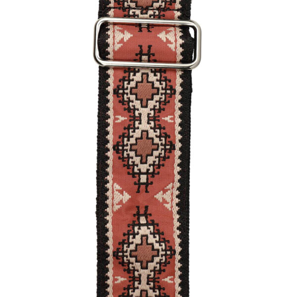 Gaucho Traditional Series 2 Jacquard Weave Guitar Strap - Red Aztec - Pattern