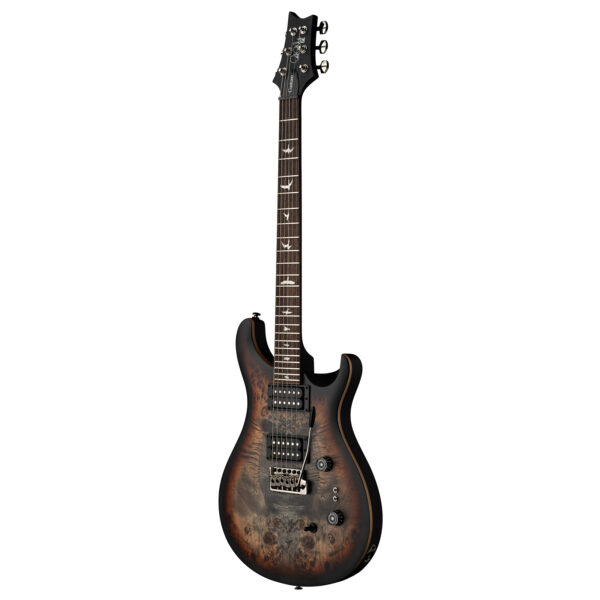 PRS SE Custom 24-08 Poplar Burl Limited Edition Electric Guitar - Charcoal Cherry Midnight Burst - Angle