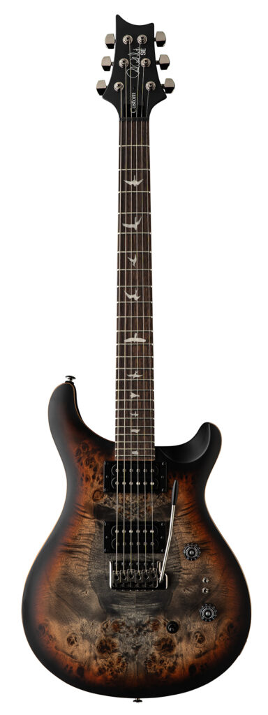 PRS SE Custom 24-08 Poplar Burl Limited Edition Electric Guitar - Charcoal Cherry Midnight Burst - Full