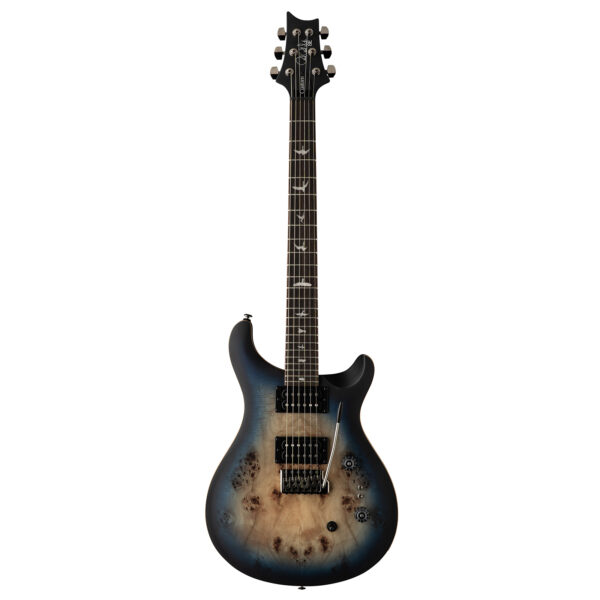 PRS SE Custom 24-08 Poplar Burl Limited Edition Electric Guitar - Laked Blue Midnight Burst - Front