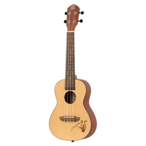 Ortega RU5 Bonfire Series Concert Size Ukulele - Natural - Angle
