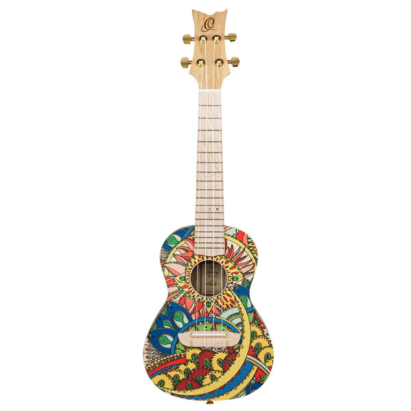 Ortega RUAR-MI Art Series Concert Size Ukulele - Mystic India - Front