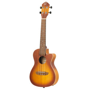 Ortega RUDAWN-CE Earth Series Concert Size Electro-Acoustic Ukulele - Dawn Sunburst - Angle