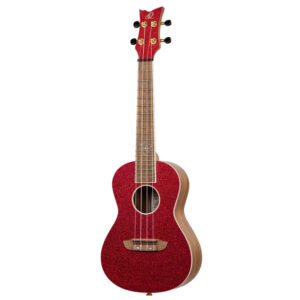 Ortega RUEL-MRD Element Series Concert Size Ukulele - Metallic Red - Angle
