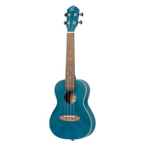 Ortega RUOCEAN Earth Series Concert Size Ukulele - Ocean Blue - Angle