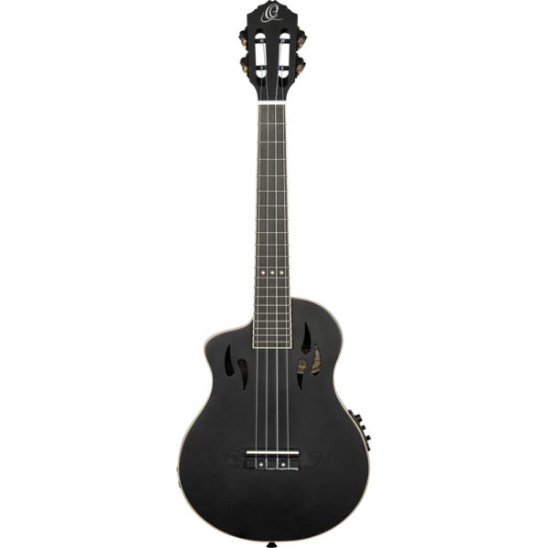 Ortega TourPlayer Series Tenor Size Left-Handed Ukulele - Matte Black - Front