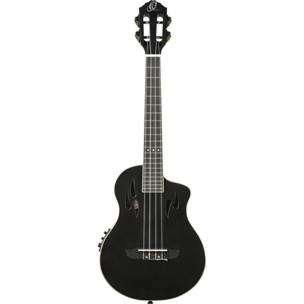 Ortega TourPlayer Series Tenor Size Ukulele - Matte Black - Front