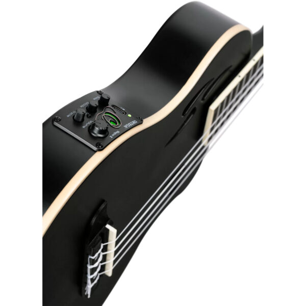 Ortega TourPlayer Series Tenor Size Ukulele - Matte Black - Preamp