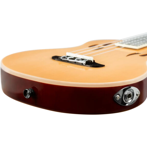 Ortega TourPlayer Series Tenor Size Ukulele - Natural - Output Jack Socket